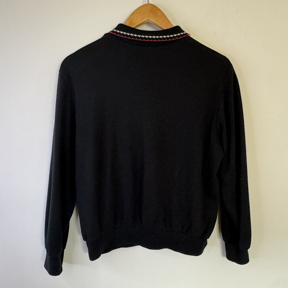 Vintage 80s Alfred Dunner Color Block Collared Sweatshirt Retro Preppy USA S - Picture 4 of 5